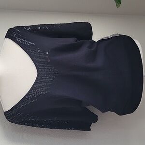 Elegant Sequined V-Neck Lightweight Sweater 3/4 Sleeve